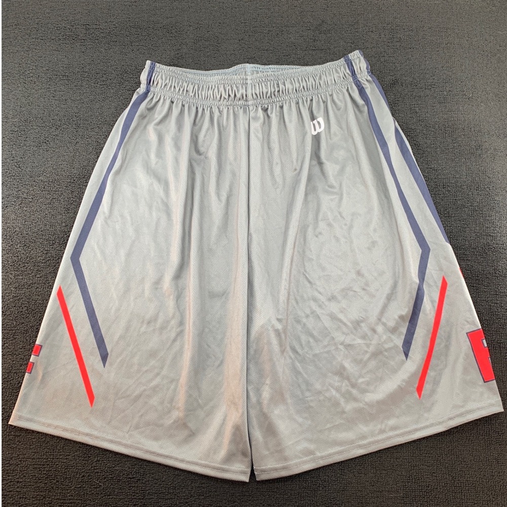 Wilson Pro Fusion Mens Flyers Basketball Shorts L Gray Navy Red‎ WTB MPS18159